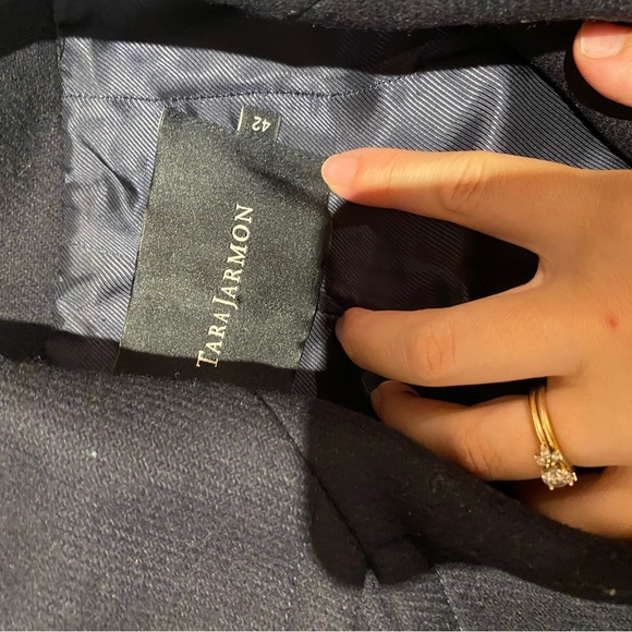 🇫🇷 Tara Jarmon / manteau navy blue parka pea coat wool coat 42 8 - Picture 5 of 5